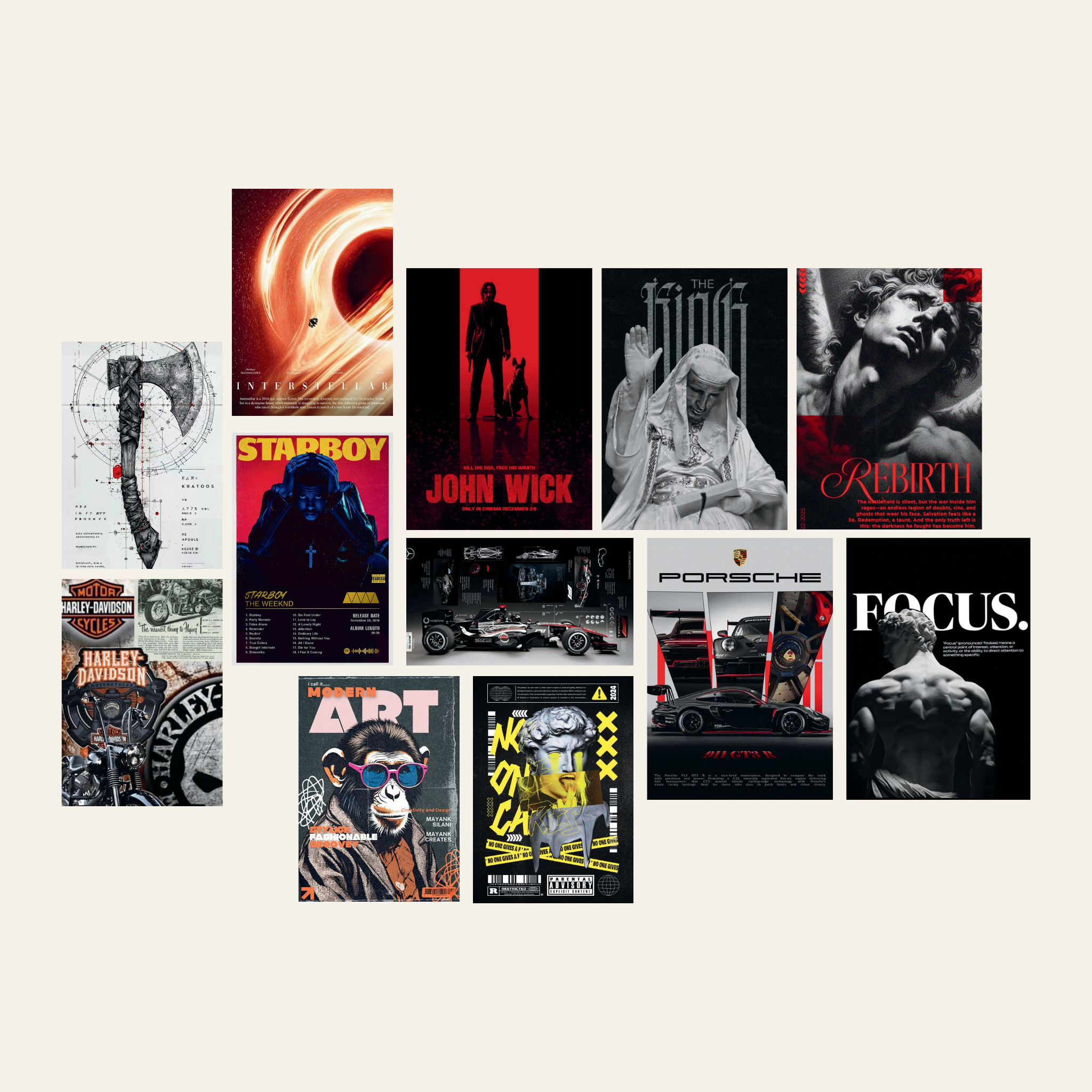 The Focus – Premium ( 12 Posters Set | 260G )